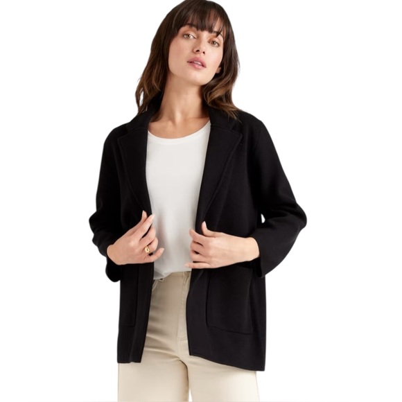 Quince Jackets & Blazers - Quince 100% Organic Cotton Knit Blazer in Black Womens Size Large